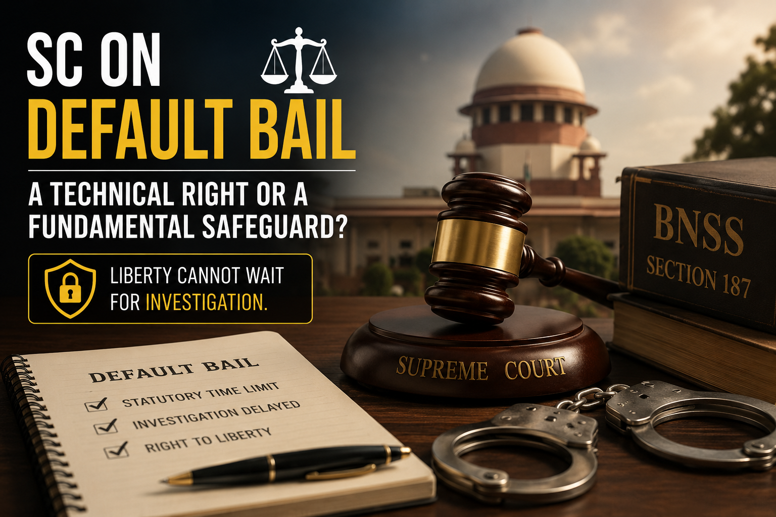 ⚖️ SC on Default Bail: A Technical Right or a Fundamental Safeguard?