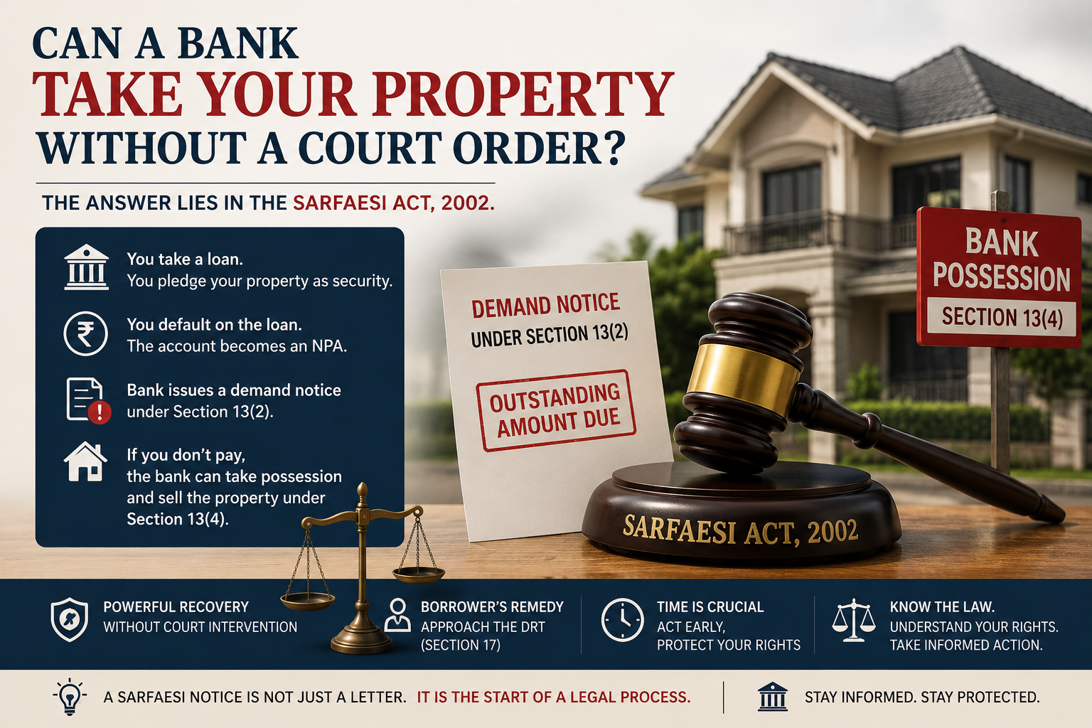 🏦 SARFAESI Act Explained: Can a Bank Really Take Your Property Without Going to Court?