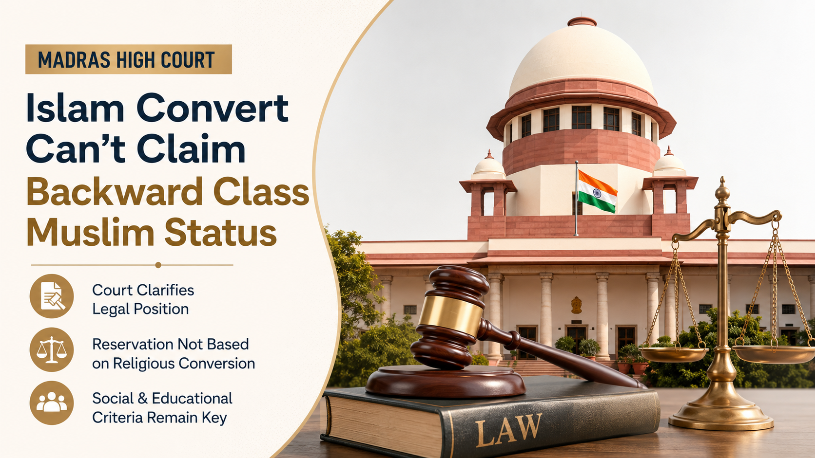 Religious Conversion and Reservation: Madras High Court Clarifies Legal Position