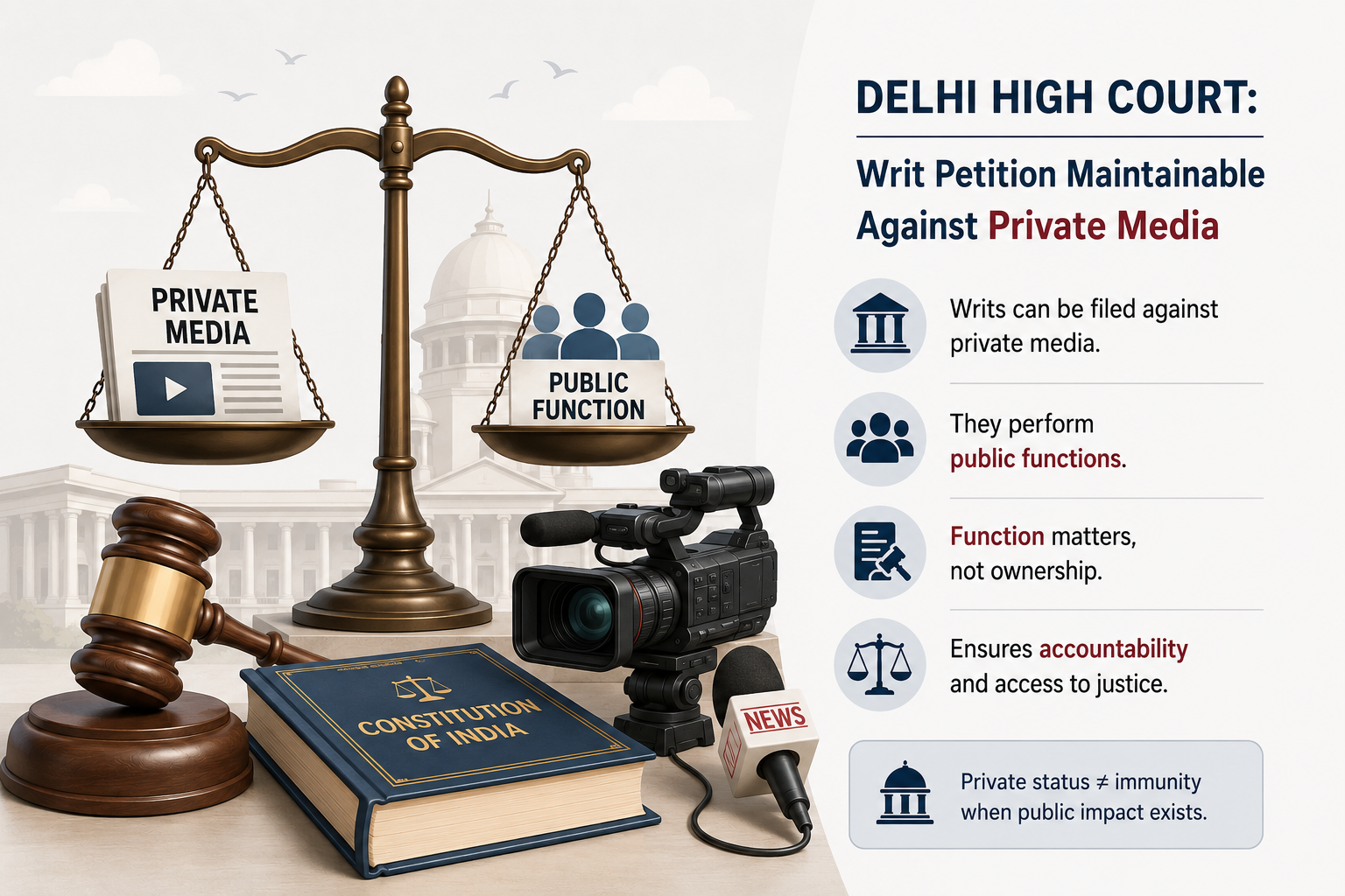 Delhi High Court: Writ Petition Maintainable Against Private Media Performing Public Functions