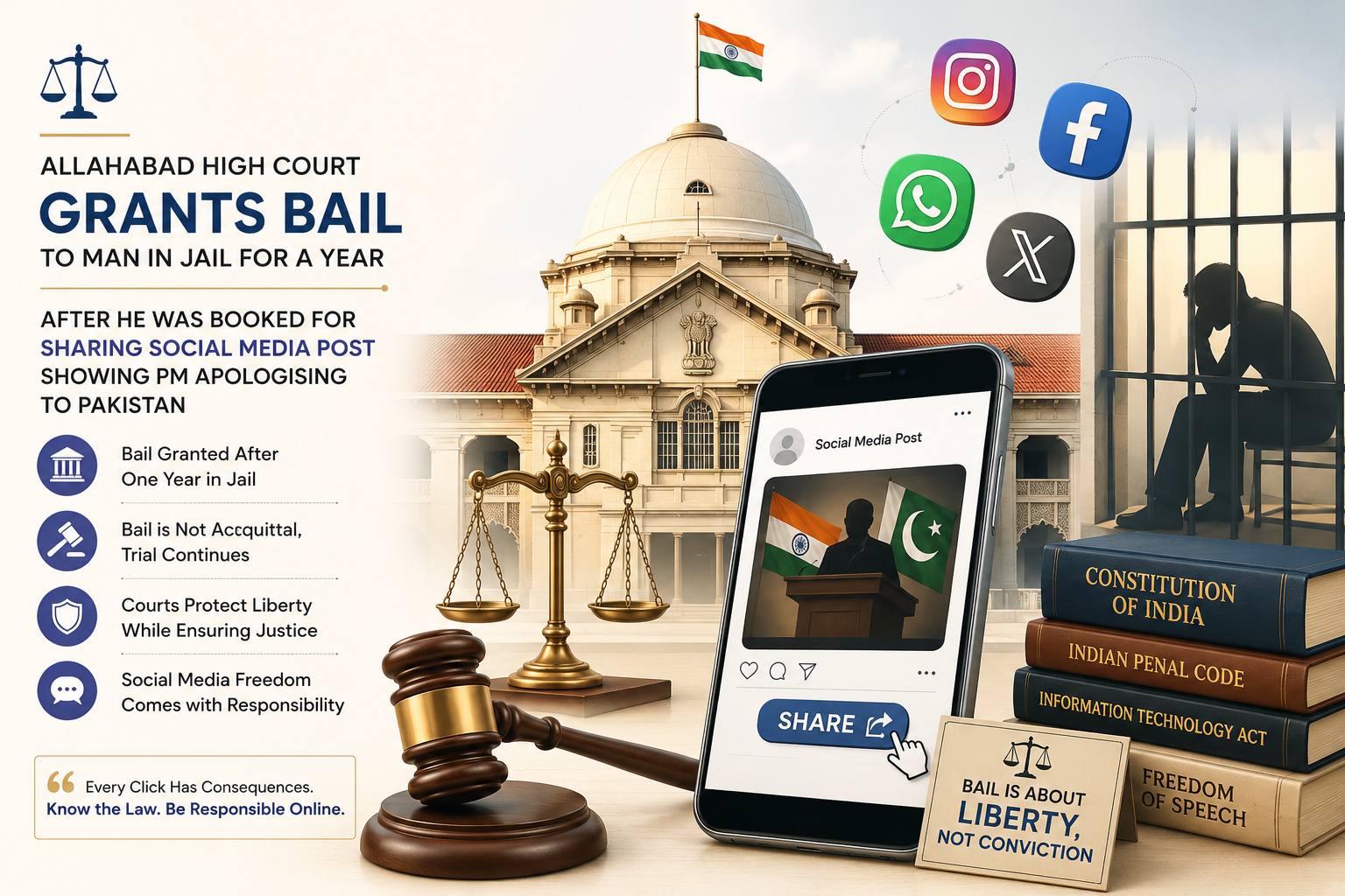⚖️ Allahabad High Court Grants Bail After One Year in Jail Over Alleged Social Media Post: What the Case Means