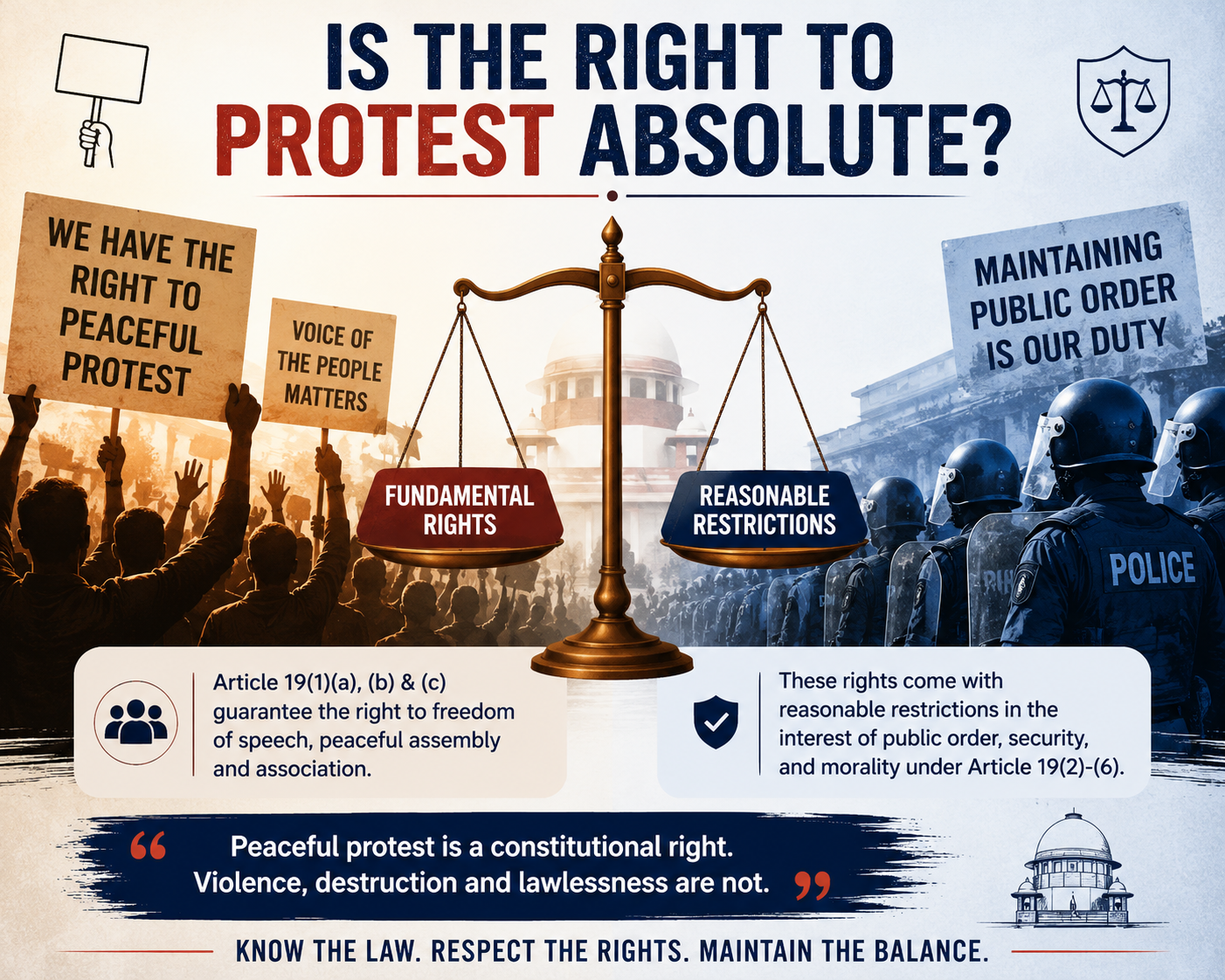 ⚖️ Is the right to protest absolute?